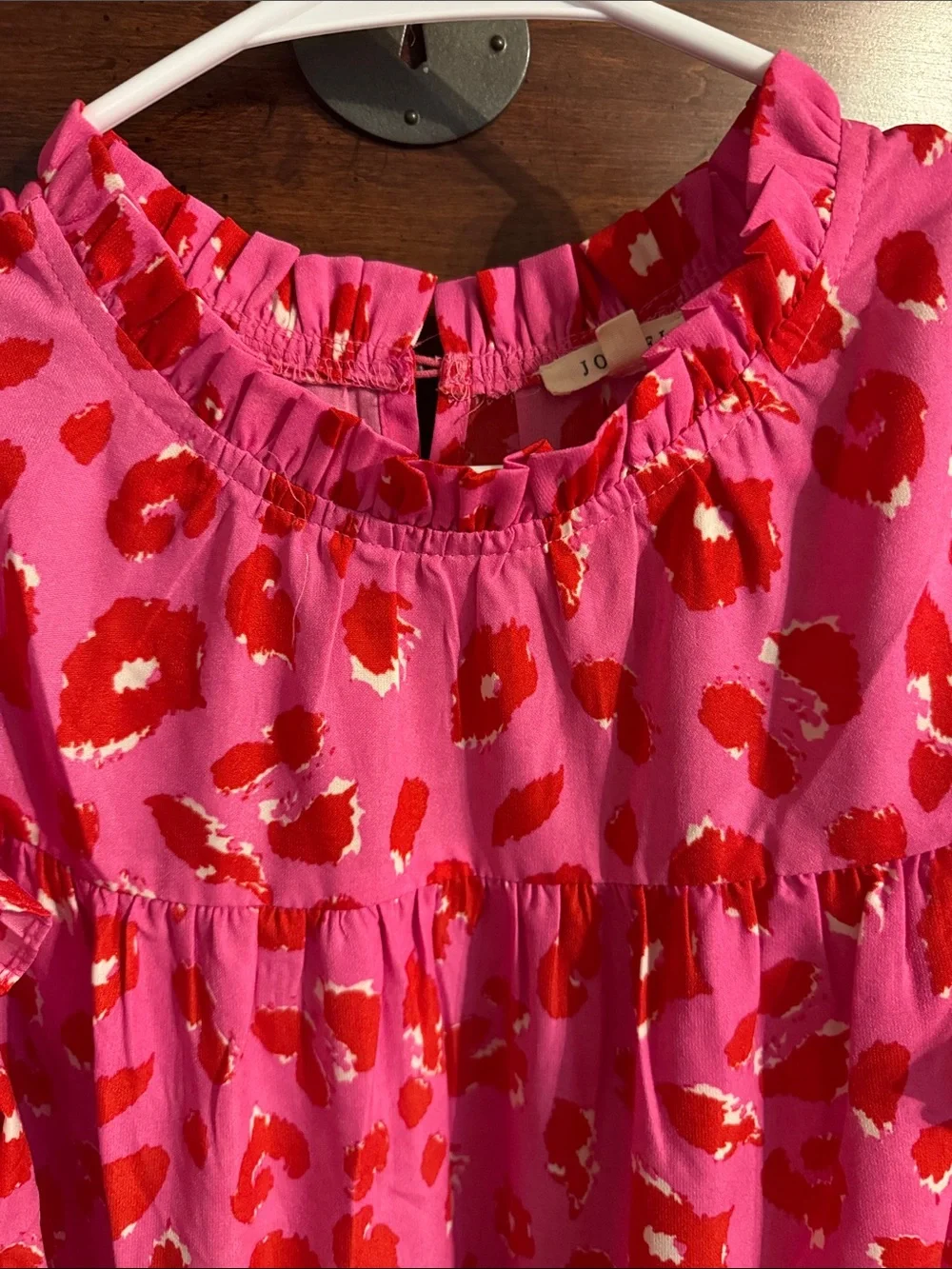 JODIFL Pink Dress with Red Floral Print - Picture 3 of 5